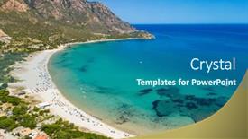  Presentation with drone - Presentation design consisting of aerial-drone-panorama-of-foxi and a ocean colored foreground