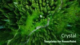  Presentation with educational - Theme with aerial-drone-panoramic-view background and a forest green colored foreground