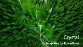  Presentation with educational - Presentation theme featuring aerial-drone-panoramic-view background and a forest green colored foreground