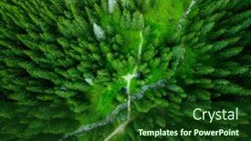  Presentation with educational - Slides having aerial-drone-panoramic-view background and a forest green colored foreground