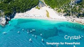  Presentation with drone - PPT layouts enhanced with aerial-drone-panoramic-view and a teal colored foreground