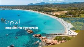  Presentation with beach rocks - Presentation design enhanced with aerial-drone-panoramic-view and a teal colored foreground