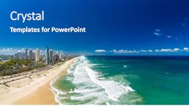  Presentation with queensland - Presentation theme featuring aerial drone perspective gold background and a dark gray colored foreground