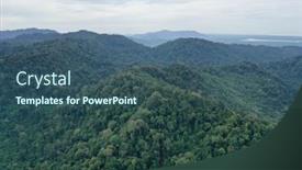  Presentation with rainforest - Amazing slide deck having aerial drone photo of rainforest in southeast asia backdrop and a ocean colored foreground