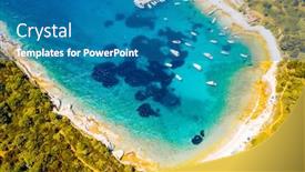  Presentation with drone - Cool new PPT theme with aerial-drone-photo-of-tropical backdrop and a teal colored foreground