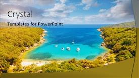  Presentation with drone - Theme having aerial-drone-photo-of-tropical background and a light blue colored foreground