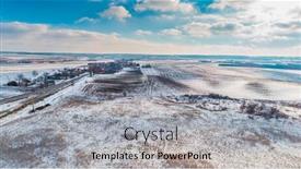  Presentation with photograph - Theme with aerial-drone-photograph background and a light gray colored foreground