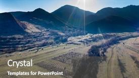  Presentation with drone - Presentation design with aerial drone shot of spring background and a gray colored foreground