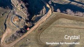  Presentation with drone - Colorful presentation theme enhanced with aerial drone shot of spring backdrop and a violet colored foreground