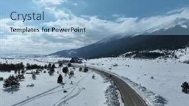  Presentation with wilderness - PPT theme enhanced with aerial-drone-shot-over-leafless background and a light blue colored foreground