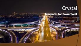  Presentation with drone - Presentation design having aerial-drone-slow-shutter-night background and a  colored foreground