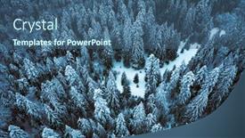  Presentation with pine forest - Presentation consisting of aerial-drone-top-down-fly background and a ocean colored foreground