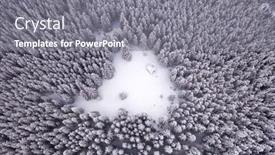 Presentation with cabin forest - Beautiful theme featuring aerial-drone-top-down-fly backdrop and a gray colored foreground
