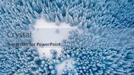  Presentation with cabin forest - Presentation theme featuring aerial-drone-top-down-fly background and a light blue colored foreground