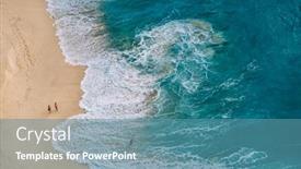  Presentation with ocean waves - Beautiful theme featuring aerial-drone-top-view backdrop and a teal colored foreground
