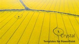  Presentation with tracks - Presentation theme consisting of aerial-drone-top-view background and a gold colored foreground