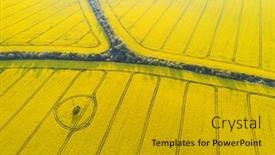  Presentation with tracks - Beautiful slide set featuring aerial-drone-top-view backdrop and a gold colored foreground