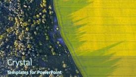  Presentation with green lines - Audience pleasing presentation design consisting of aerial-drone-top-view backdrop and a tawny brown colored foreground