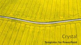  Presentation with road yellow - Colorful presentation design enhanced with aerial-drone-top-view backdrop and a gold colored foreground