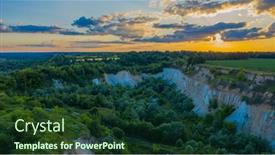 Presentation with beautiful nature - Amazing PPT theme having aerial-drone-view-beautiful-summer backdrop and a tawny brown colored foreground
