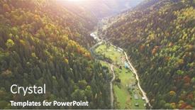  Presentation with forests - Beautiful PPT layouts featuring aerial-drone-view-flight-over backdrop and a dark gray colored foreground