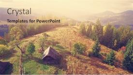  Presentation with autumn view autumn nature - Slide deck consisting of aerial-drone-view-low-flight background and a lemonade colored foreground