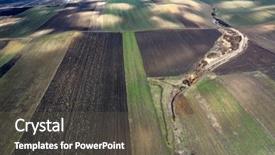  Presentation with agriculture drone - Presentation design having aerial drone view of agriculture background and a gray colored foreground