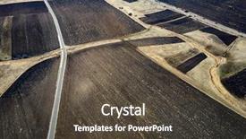  Presentation with agriculture drone - Cool new slide deck with aerial drone view of agriculture backdrop and a tawny brown colored foreground