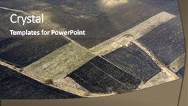  Presentation with agriculture drone - PPT theme enhanced with aerial drone view of agriculture background and a gray colored foreground