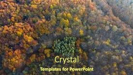  Presentation with transylvania - Slide set with aerial drone view of autumn colors flying over a forest in transylvania background and a tawny brown colored foreground