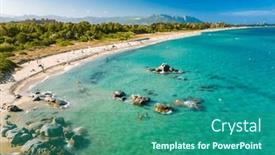  Presentation with drone - Slide set consisting of aerial-drone-view-of-beach and a ocean colored foreground