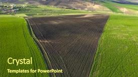  Presentation with green pastures - Amazing PPT layouts having aerial drone view of endless backdrop and a tawny brown colored foreground