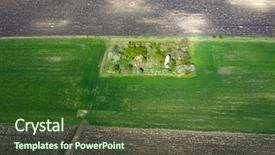  Presentation with farmlands - Presentation featuring aerial drone view of endless background and a tawny brown colored foreground