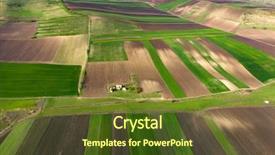  Presentation with farmlands - Audience pleasing presentation theme consisting of aerial drone view of endless backdrop and a tawny brown colored foreground