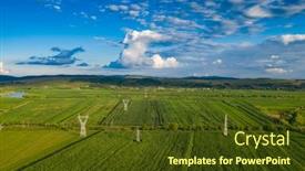  Presentation with farmlands - Presentation with aerial-drone-view-of-endless background and a tawny brown colored foreground