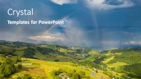  Presentation with farmlands - Amazing PPT layouts having aerial-drone-view-of-endless backdrop and a teal colored foreground