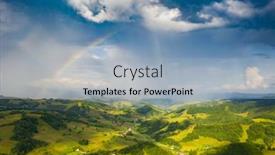  Presentation with farmlands - Beautiful theme featuring aerial-drone-view-of-endless backdrop and a light blue colored foreground