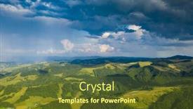  Presentation with farmlands - Colorful slide deck enhanced with aerial-drone-view-of-endless backdrop and a tawny brown colored foreground