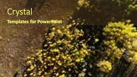  Presentation with fall mountains - PPT layouts having aerial-drone-view-of-fall background and a tawny brown colored foreground