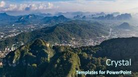 Presentation with krabi - Cool new slides with aerial drone view of mountains and karst rocks in krabi thailand backdrop and a tawny brown colored foreground