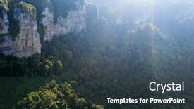  Presentation with krabi - Theme enhanced with aerial drone view of mountains and karst rocks in krabi thailand background and a tawny brown colored foreground
