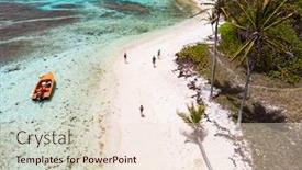  Presentation with caribbean - Slide set featuring aerial drone view of petit tabac tropical island turquoise caribbean sea of tobago cays and a family with kids in st vincent and grenadines background and a lemonade colored foreground