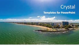  Presentation with drone - PPT theme with aerial-drone-view-of-suttons background and a teal colored foreground