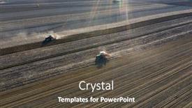  Presentation with agriculture drone - Amazing PPT layouts having aerial-drone-view-of-tractor backdrop and a dark gray colored foreground