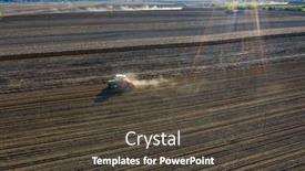  Presentation with agriculture drone - Slide deck consisting of aerial-drone-view-of-tractor background and a dark gray colored foreground