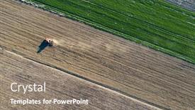  Presentation with agriculture drone - PPT theme with aerial-drone-view-of-tractor background and a gray colored foreground