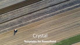  Presentation with agriculture drone - Slides featuring aerial-drone-view-of-tractor background and a coral colored foreground