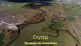  Presentation with water river - Presentation theme with aerial-drone-view-of-water background and a tawny brown colored foreground