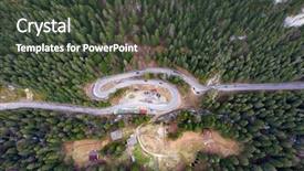  Presentation with transylvania - Presentation theme consisting of aerial drone view of winding background and a tawny brown colored foreground