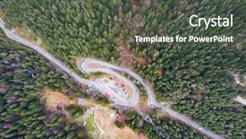  Presentation with transylvania - Audience pleasing presentation consisting of aerial drone view of winding backdrop and a dark gray colored foreground